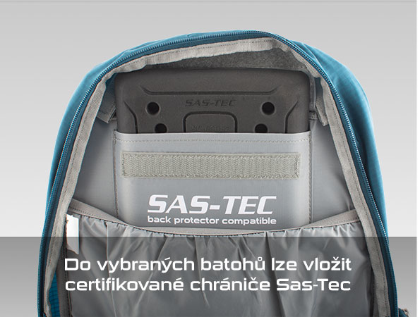 Do některých batohů lze vložit certifikované chrániče Sas-Tec