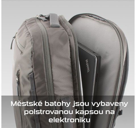 Městské batohy jsou vybaveny polstrovanou kapsou na elektroniku