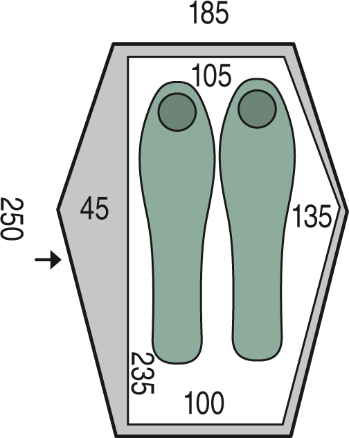 floor plan of the Echo 2 tent