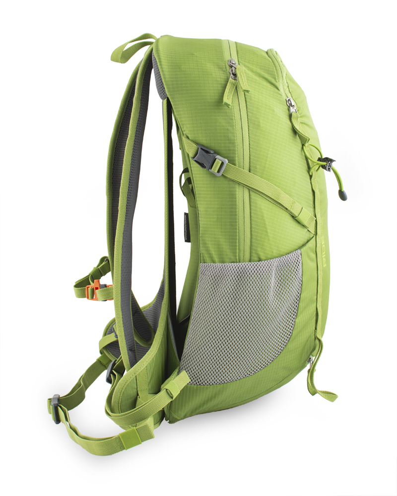 Ride 25 green - Side compression straps for perfect backpack compression and load pulling to the back system support mobility when traveling with the backpack.
