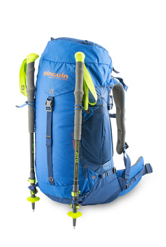 Boulder 38 blue - pružná poutka s háčky na připevnění teleskopických holí nebo cepínů a poutka na dně batohu