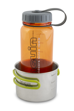 Tritan Slim 600 orange + Steel mug