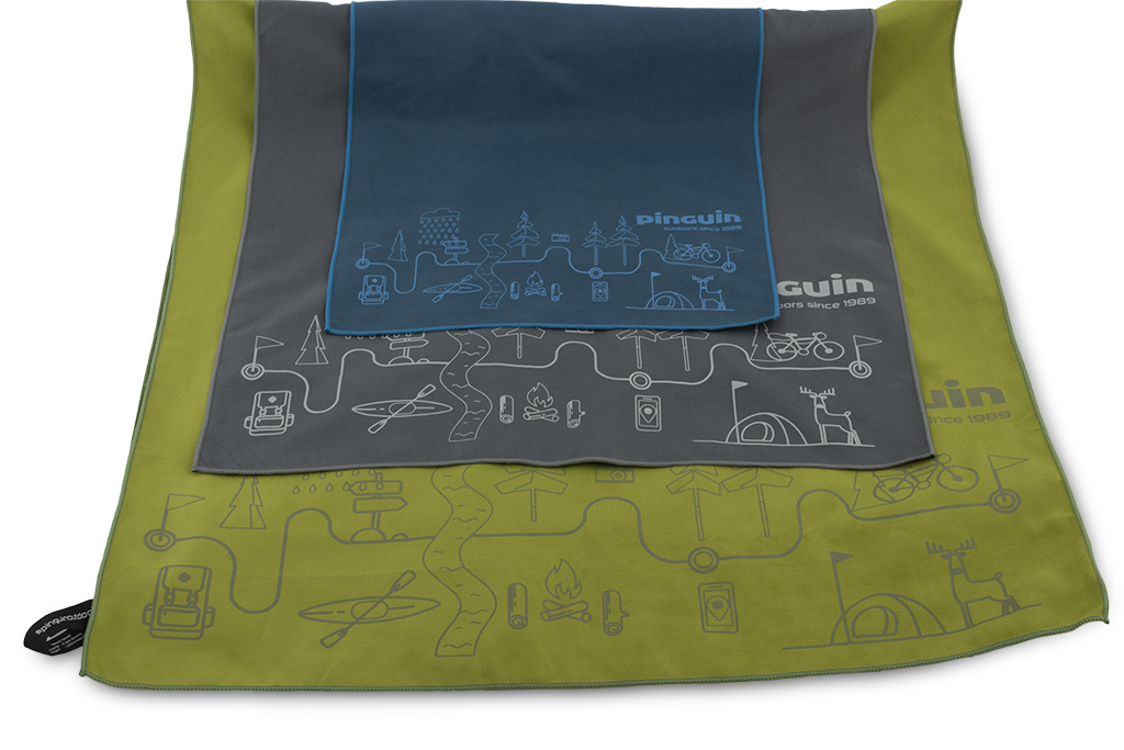 Outdoorové ručníky Micro Towel šedá, modrá, a zelená