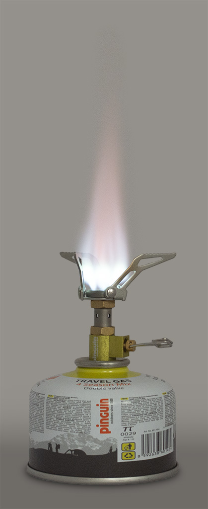 Hořící vařič Atom